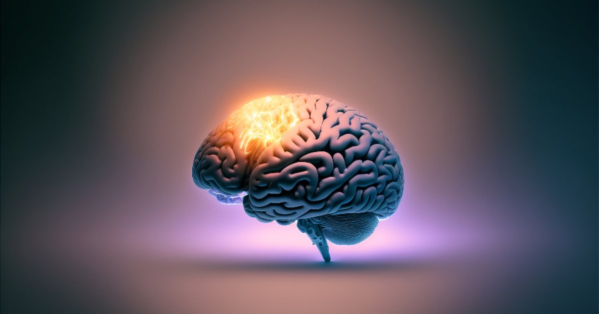 A glowing brain on a dark background: artificial intelligence applied to trading