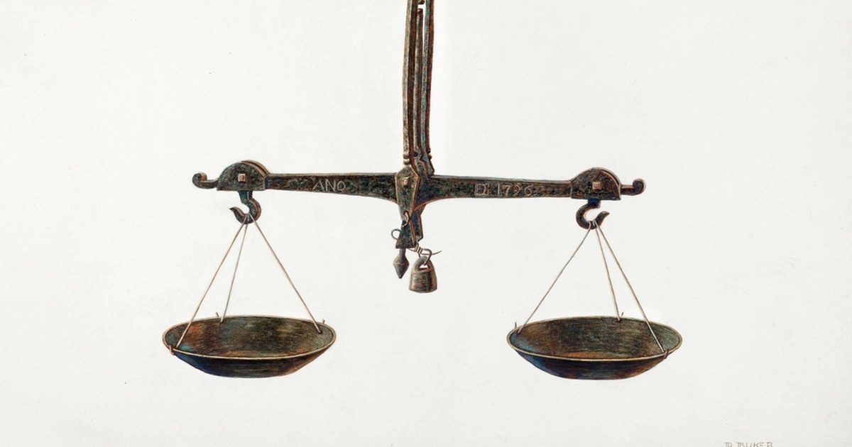 An antique two pan balance hanging from a beam, the pans empty: in trading you weigh gains and losses, and honest numbers are the ones that count both